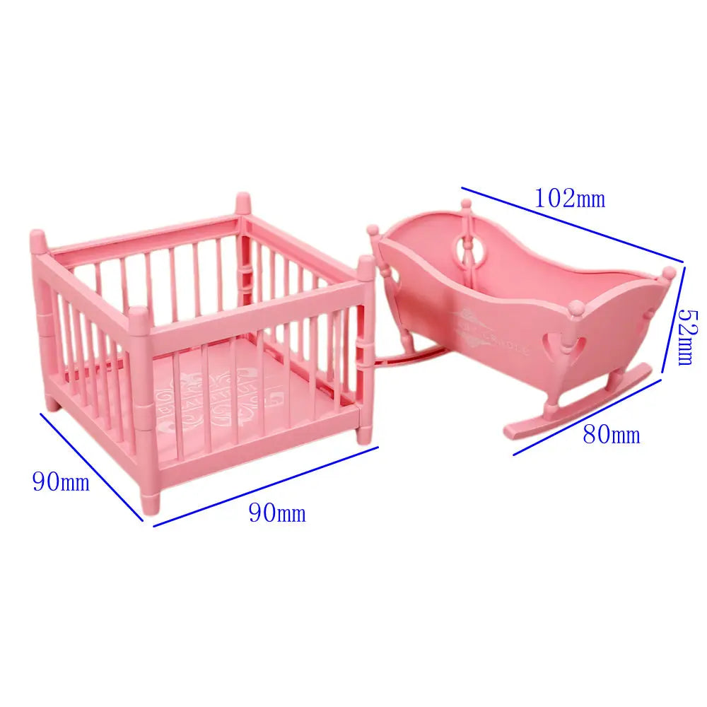 Mini Doll Stroller Trolley with Shoes for 1/12 Scale Dolls