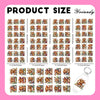 A grid of 105 UV DTF transfer stickers featuring Highland cattle designs in various colors and styles.