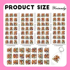 A grid of 105 UV DTF transfer stickers featuring Highland cattle designs in various colors and styles.