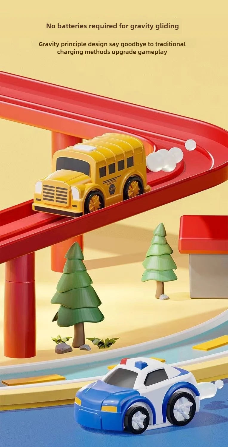 Racing Rail Car Adventure Set — Mechanical Track Toy for Kids