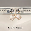 Pink & White Bowknot Phone Dust Plug