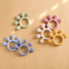 Baby Silicone & Wood Teether – Hand-Shaped Sensory Chew Toy