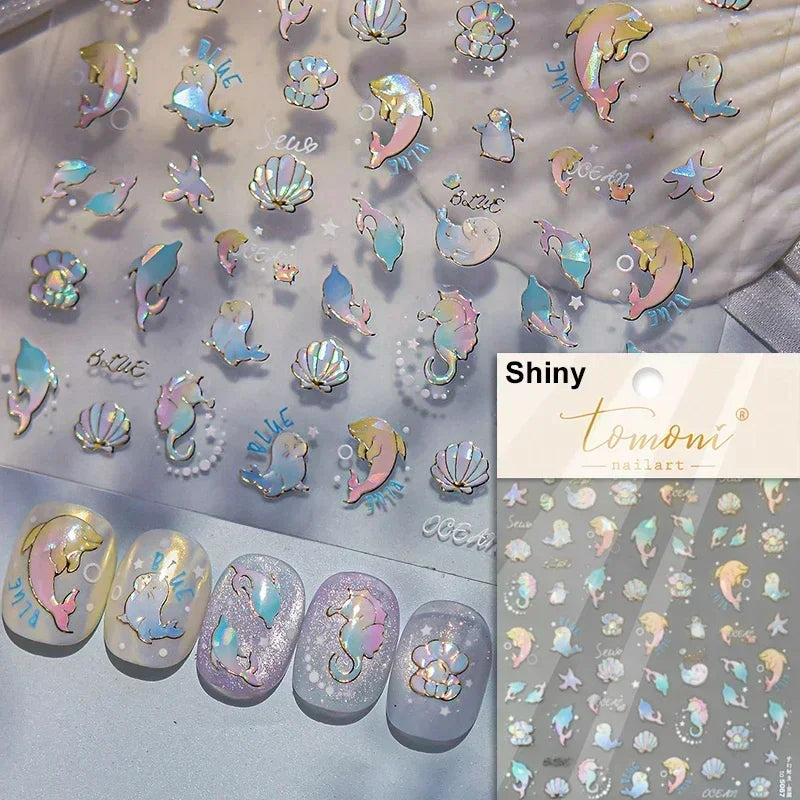 Ocean-Inspired Nail Art Sticker Set