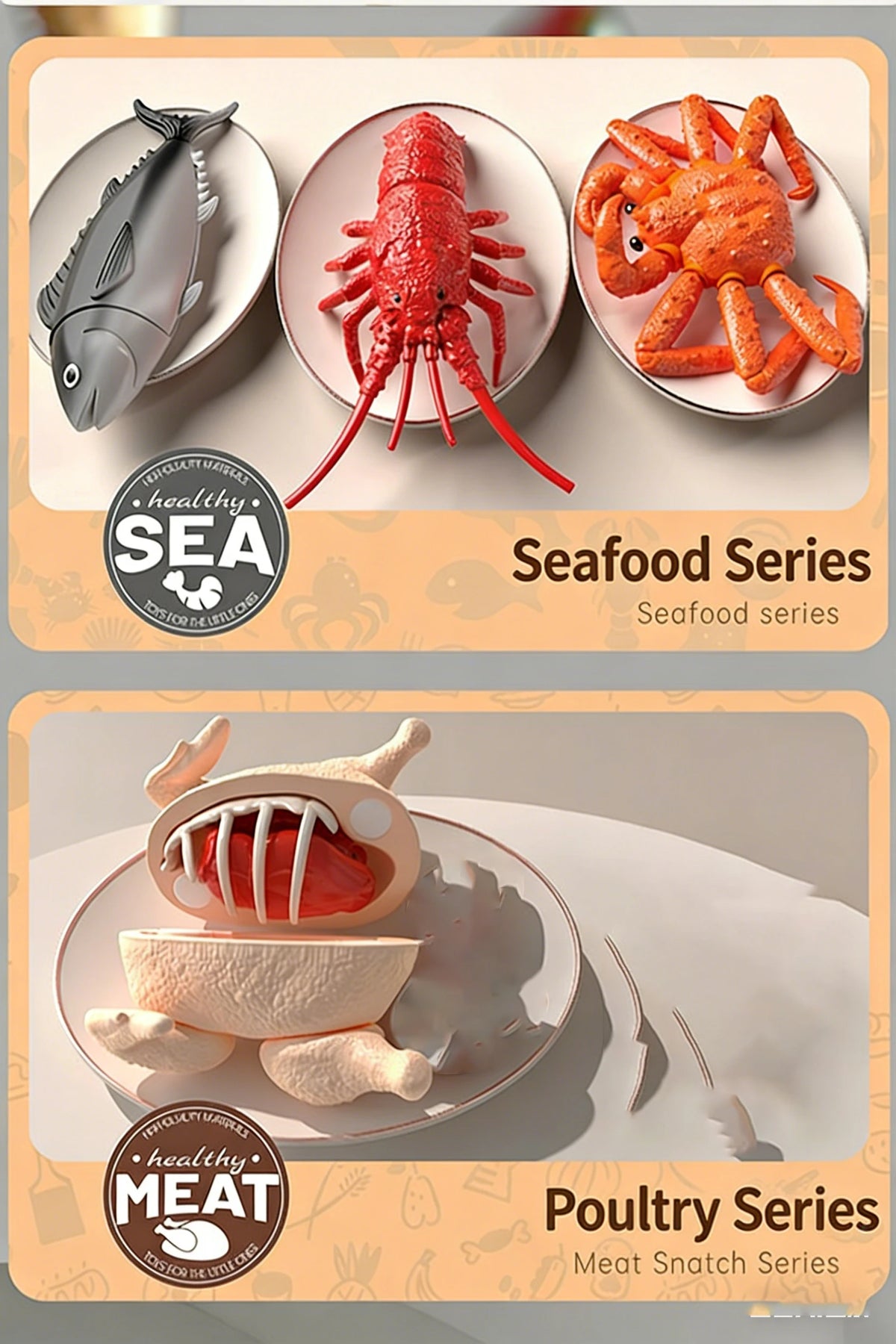 3D DIY Food Play Kit with Lobster, Crab, Fish & More