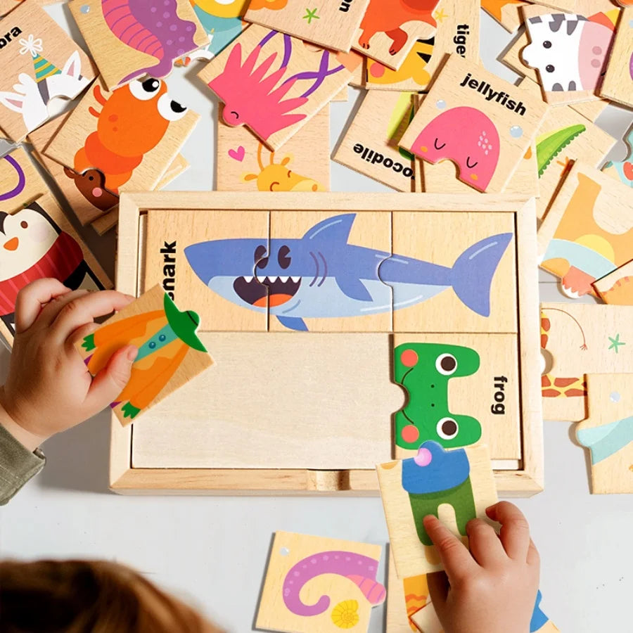 Wooden Animal Shape Puzzle for Early Learning