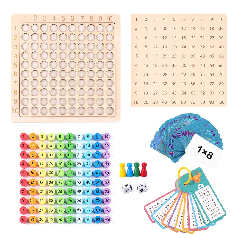 Wooden Multiplication Table Math Learning Toy for Kids