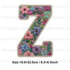 Floral letter Z patch made of fabric for DIY clothing and accessories