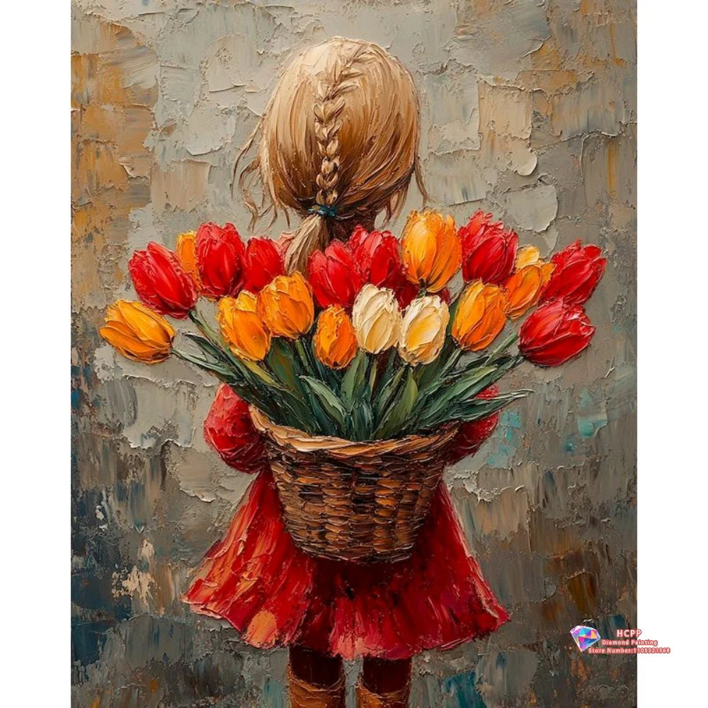 Cartoon Girl Portrait 5D Diamond Painting Kit