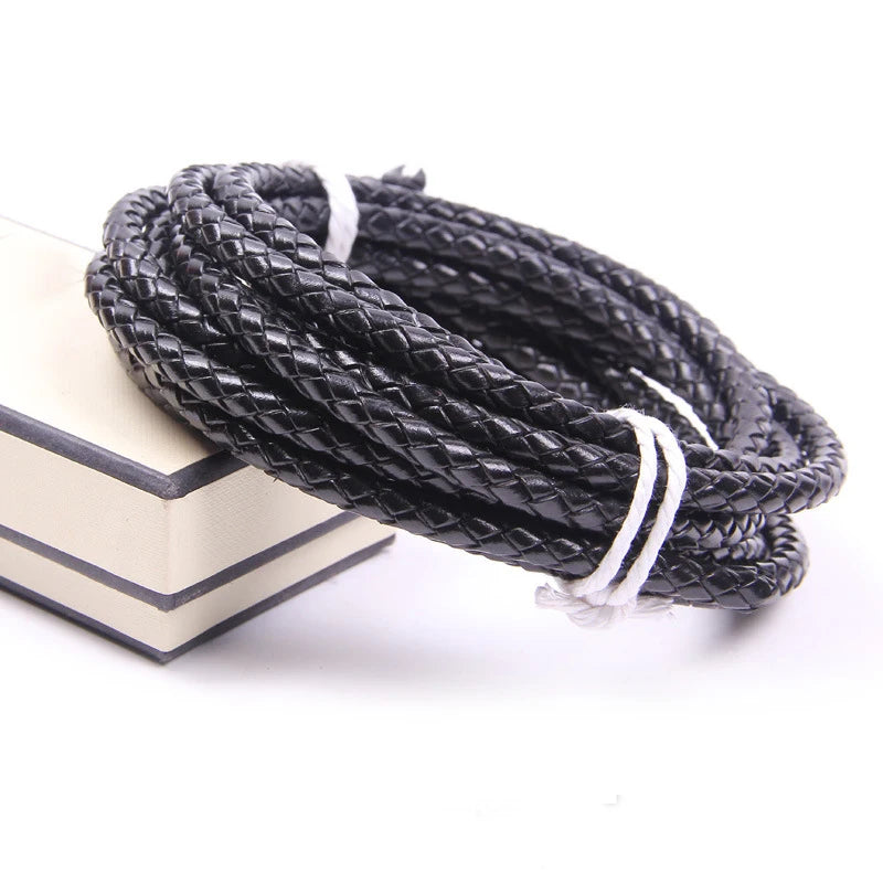 Genuine Braided Leather Cord for Jewelry Making