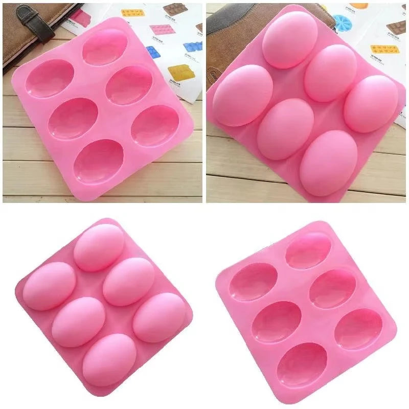 6-Cavity Silicone Soap Mold for DIY Crafts & Baking