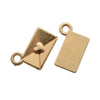 A pair of vintage gold-toned envelope charms with a heart detail, designed for jewelry making.