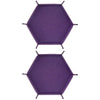 Purple foldable PU leather hexagonal dice tray for tabletop games and desk organization