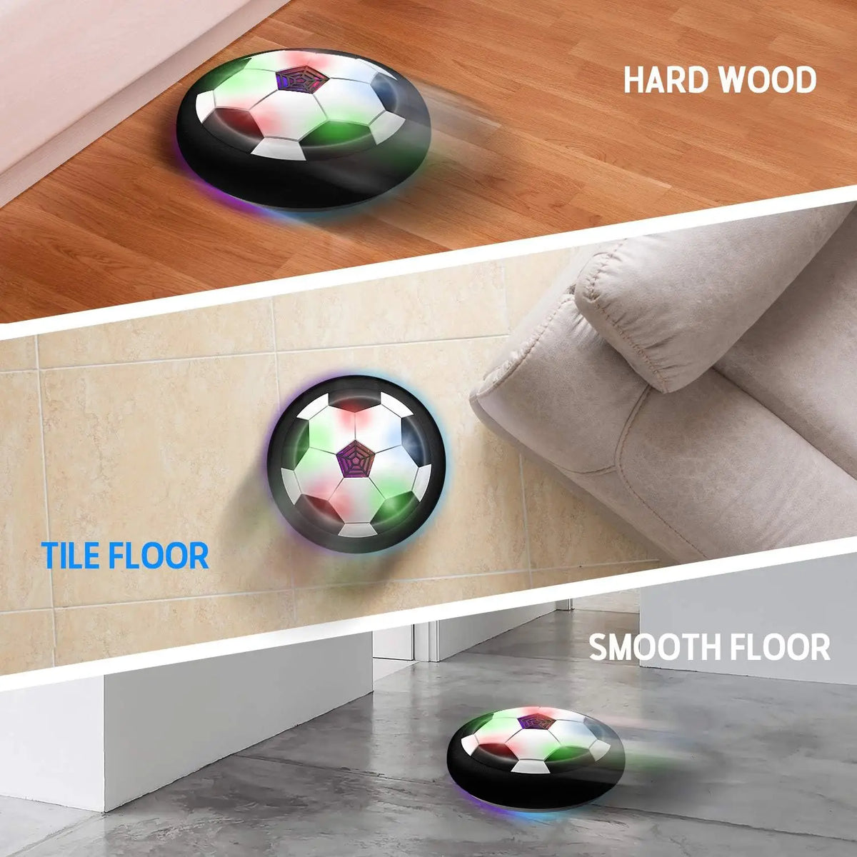 LED Hover Soccer Ball with Foam Bumper for Kids & Pets