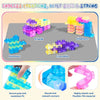 A set of colorful, safe and strong building blocks shaped like a truck, elephant, dinosaur, crocodile, and other animals made