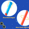 Illustration showing long range water blaster squirt guns with rounded edges, smooth to stretch features, and made from non-t