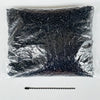 A clear plastic bag filled with black ball bead chains for DIY jewelry and keychains.
