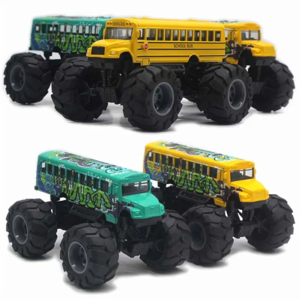 Die-Cast Metal School Bus Pull-Back Toy – 1:43 Scale with Large Wheels
