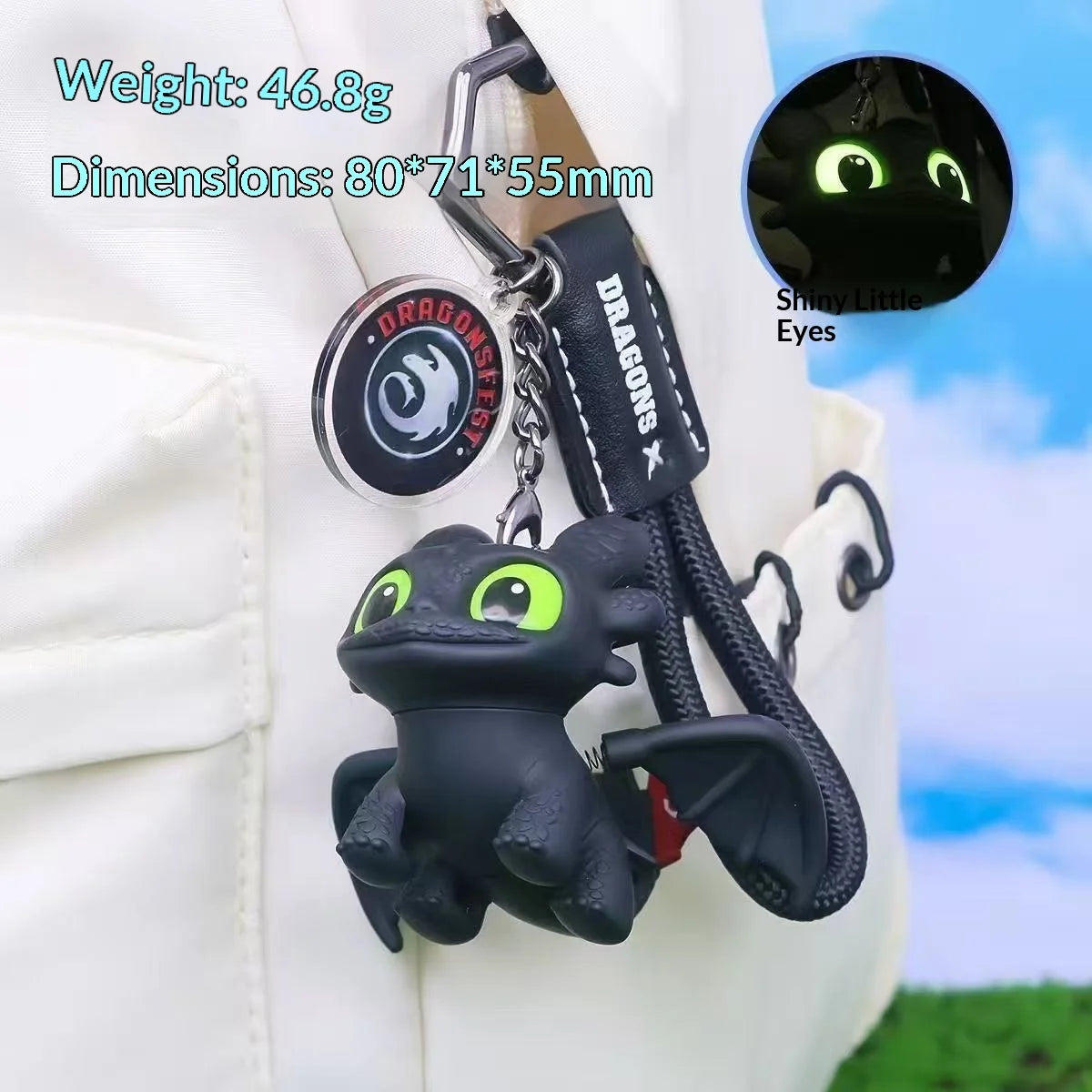 Glowing Toothless Dashboard Ornament with Movable Wings