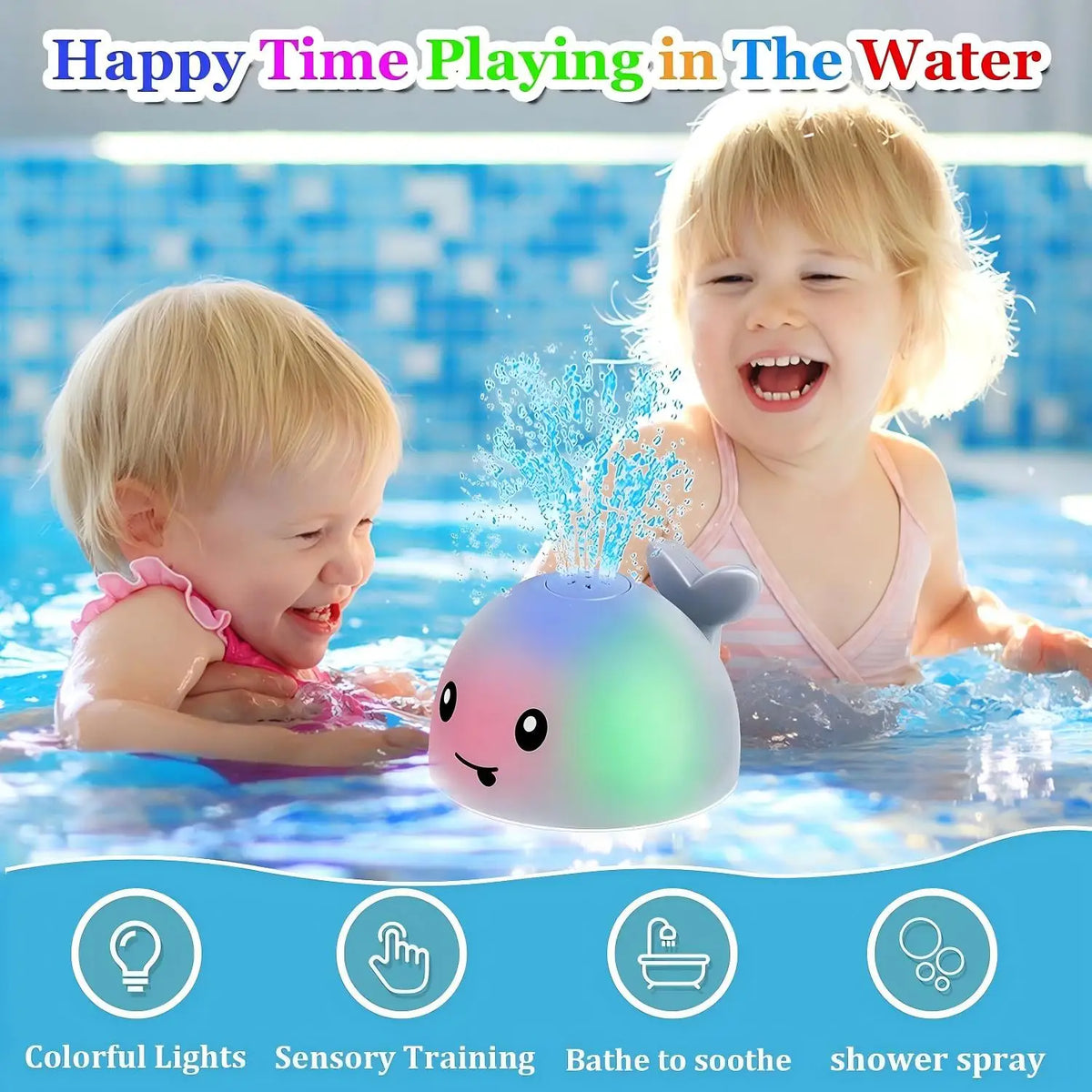 Interactive Whale Bath Toy with Lights and Water Spray