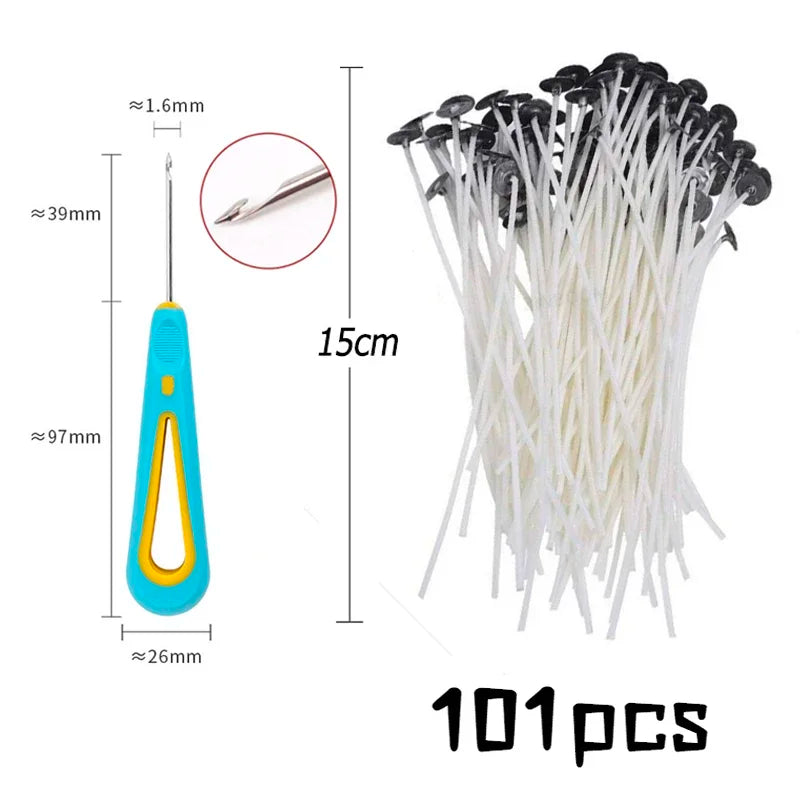 Waxed Cotton Candle Wicks & Holders (100-Piece Assortment)