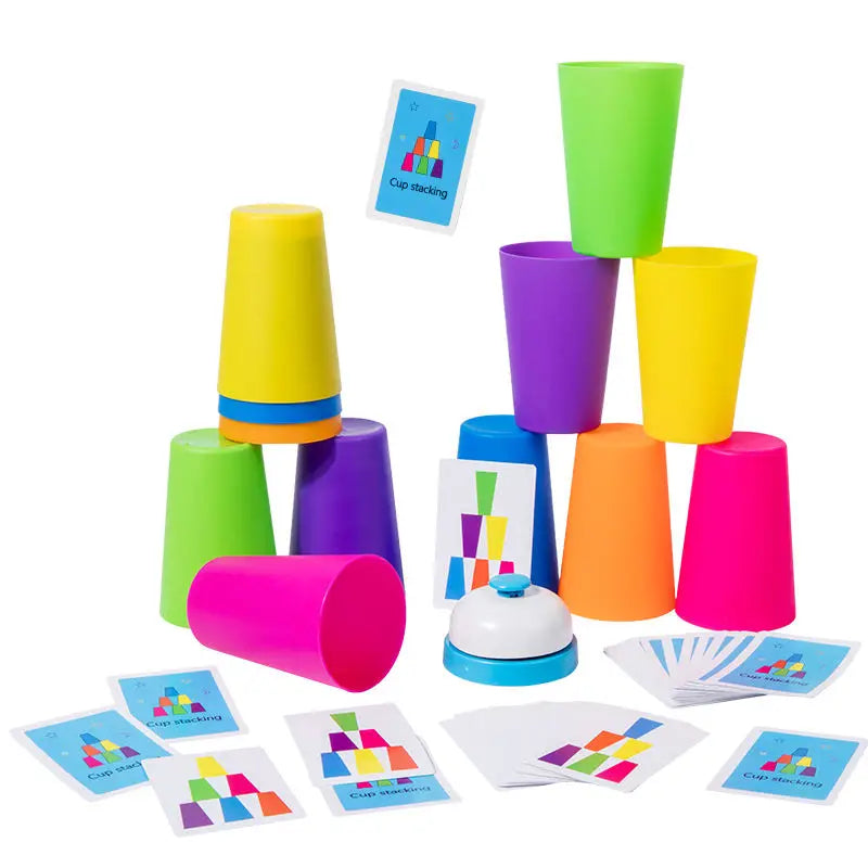 Stack Cup Speed Game with Color Recognition Cards