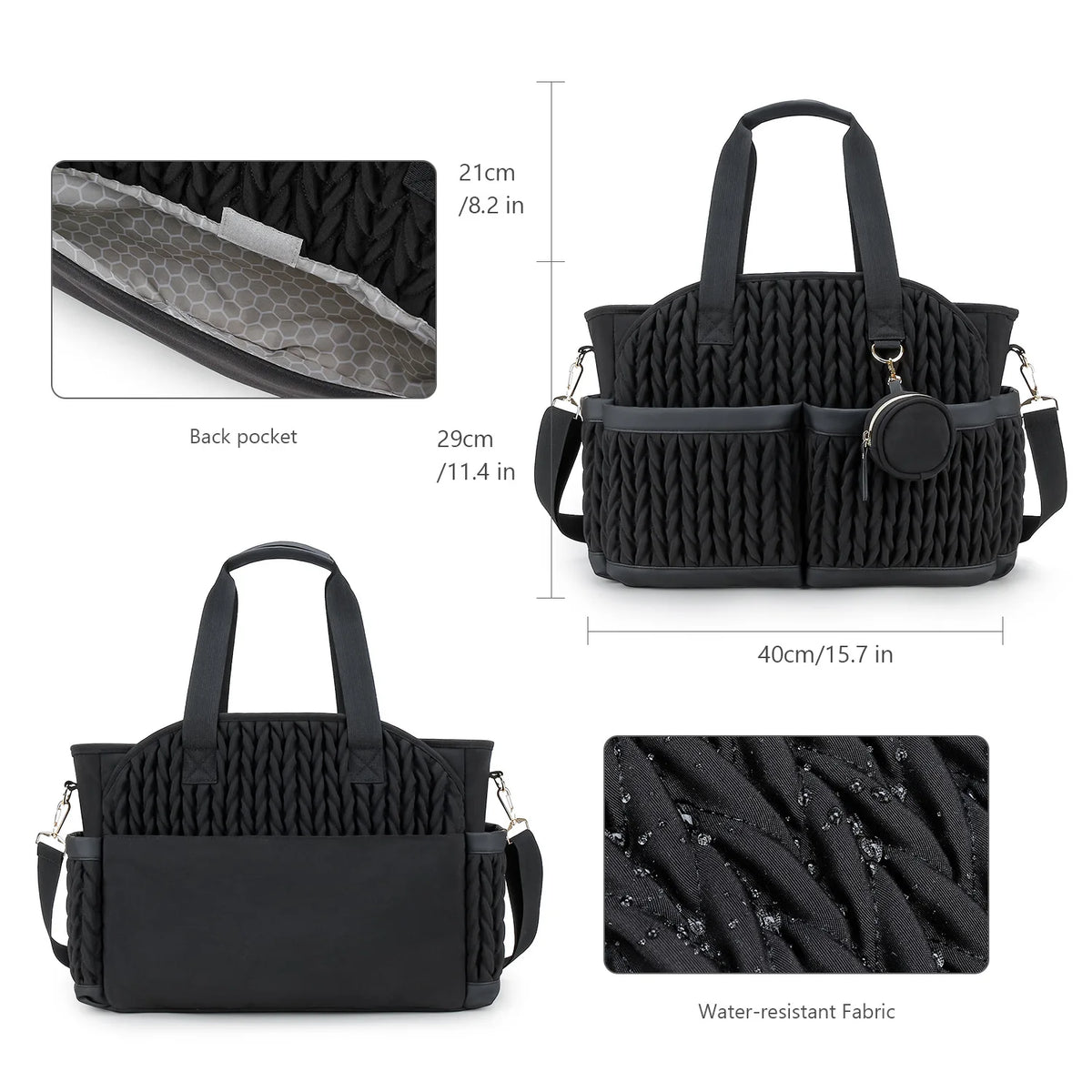 Waterproof Diaper Bag with Multiple Pockets for Parents