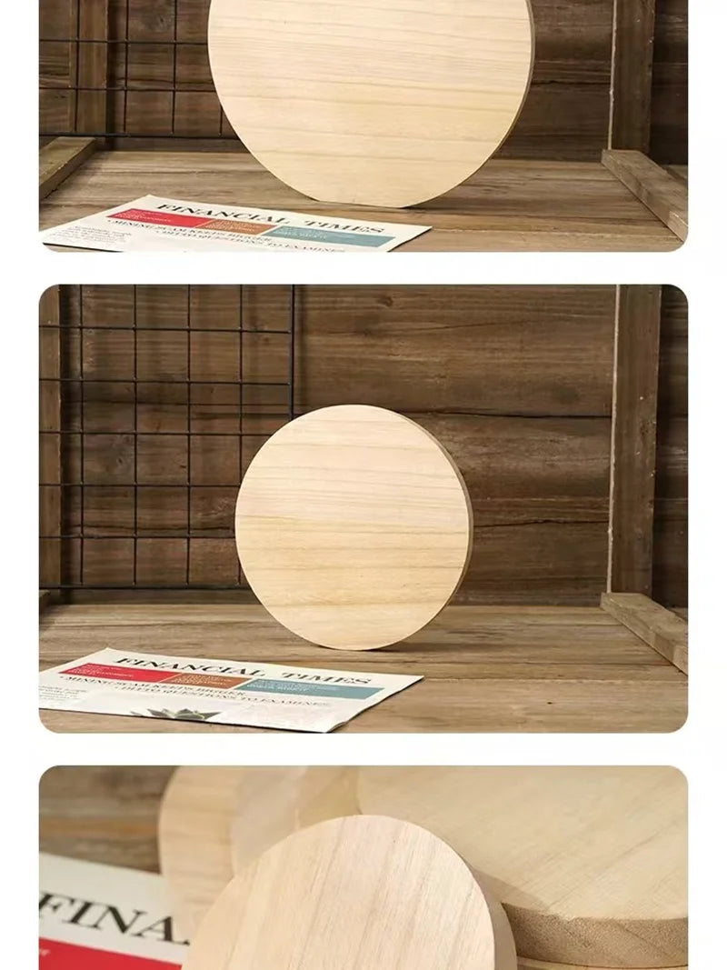 Round Solid Wood Sheets for DIY Crafts and Home Decor