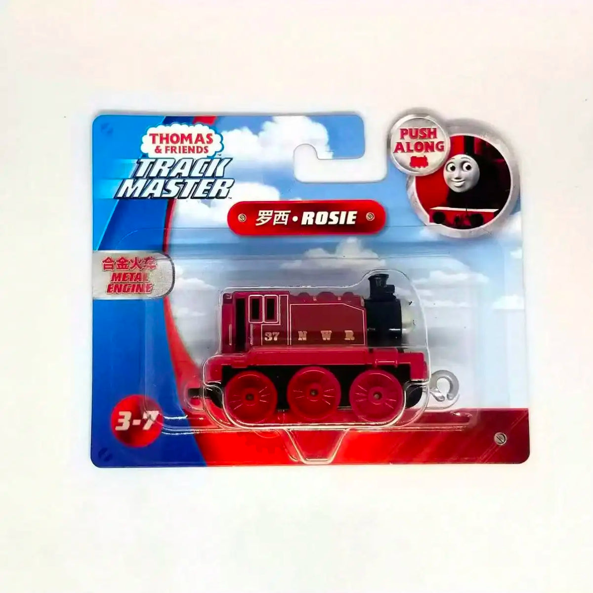 A package of Thomas & Friends Track Master push-along collectible toy featuring Rosie the train character.