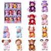 A collection of realistic mini reborn baby dolls in various outfits and poses.
