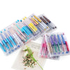 A collection of DIY beaded ballpoint pen kits featuring various colored pens in clear plastic packaging.