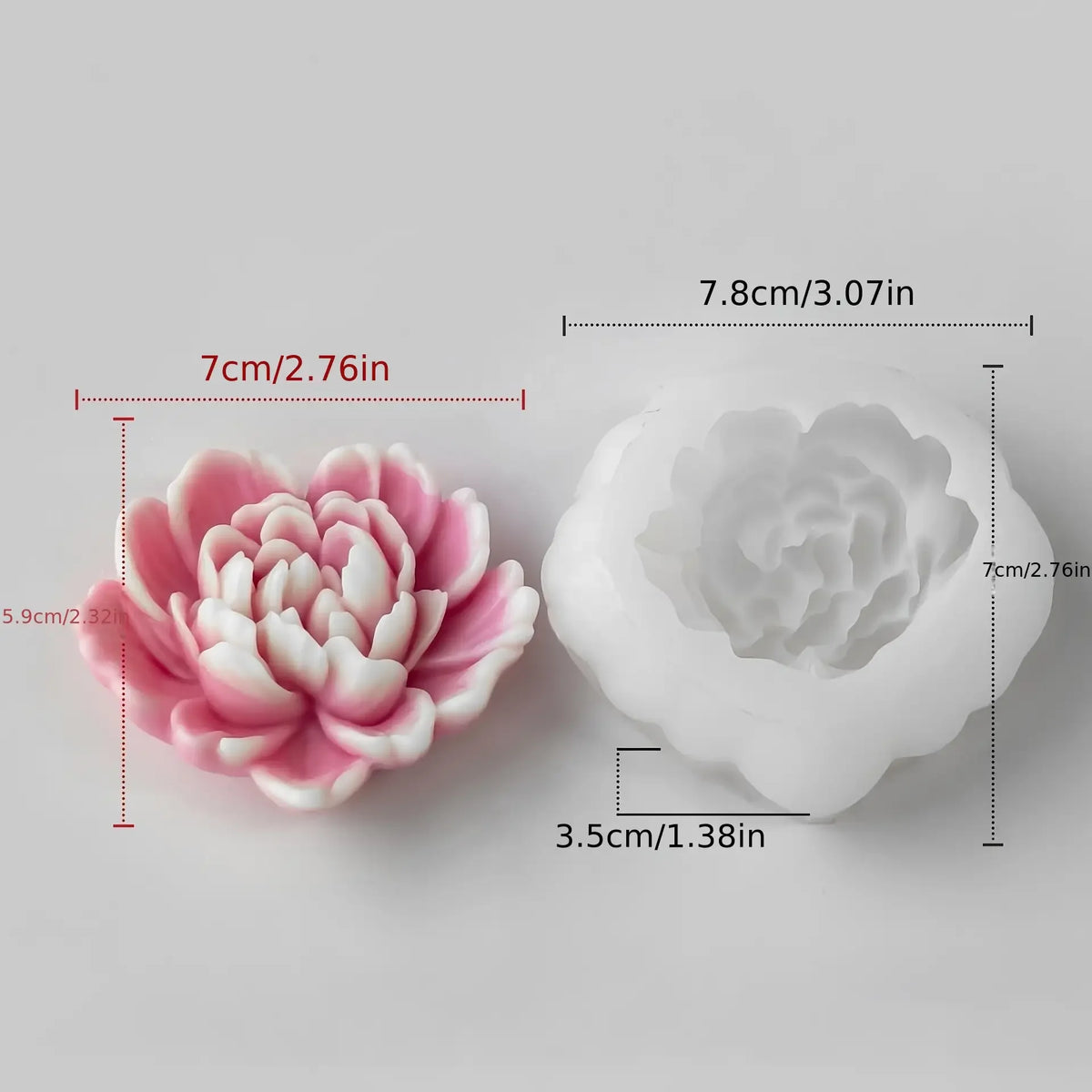 Heart Flower Silicone Mold for Candle, Soap & Clay Crafts