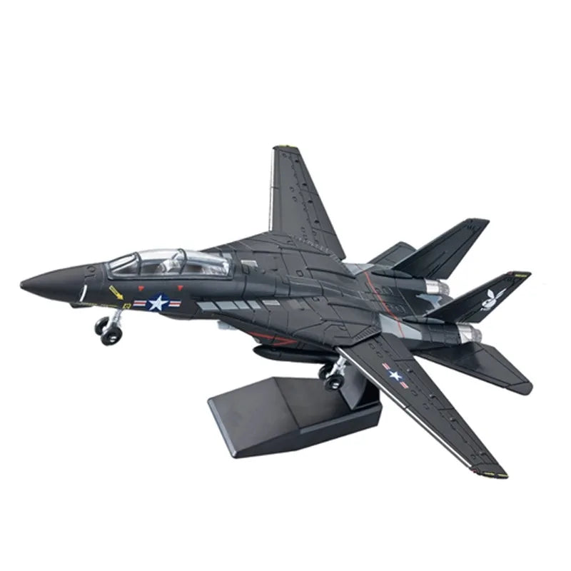A black A-10 Warthog military aircraft building block model kit.