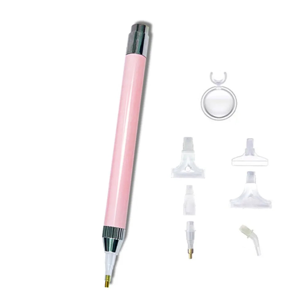 LED Diamond Painting Pen Kit with Multifunctional Tips and Magnifying Glass