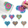 A set of six colorful mandala flower diamond art bookmarks featuring intricate geometric patterns.
