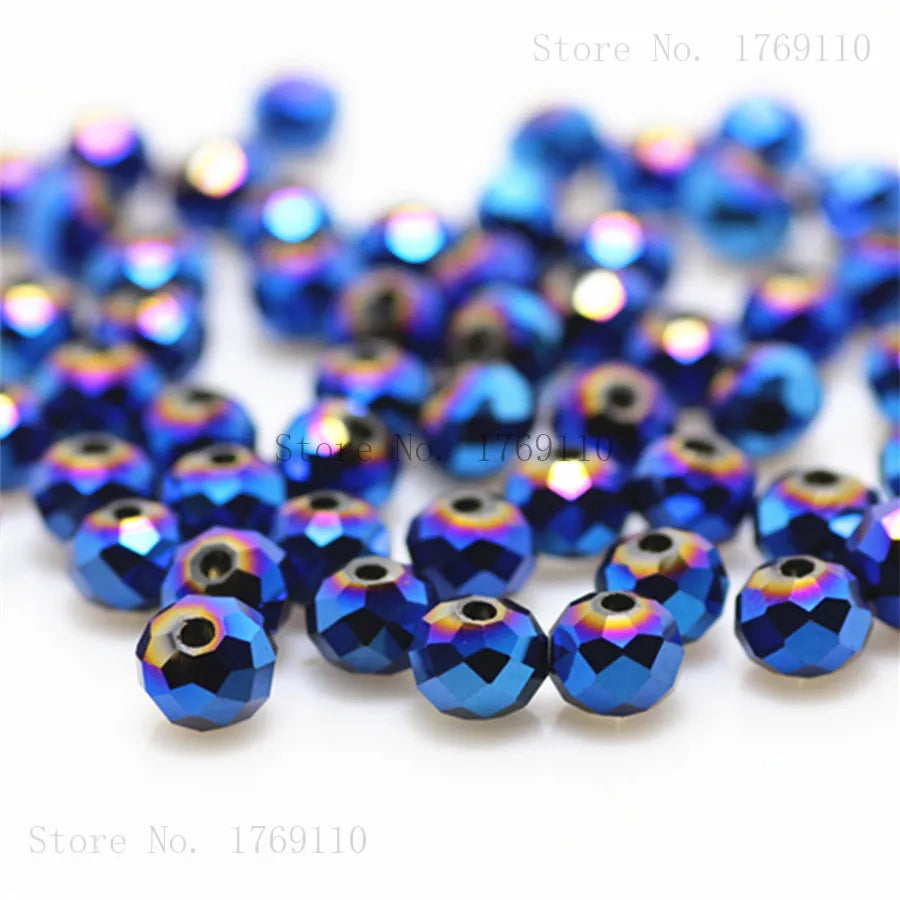 Faceted Crystal Glass Rondelle Beads for Jewelry Making