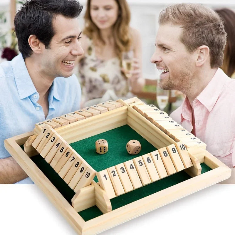 Wooden Shut the Box Dice Game for Family Fun