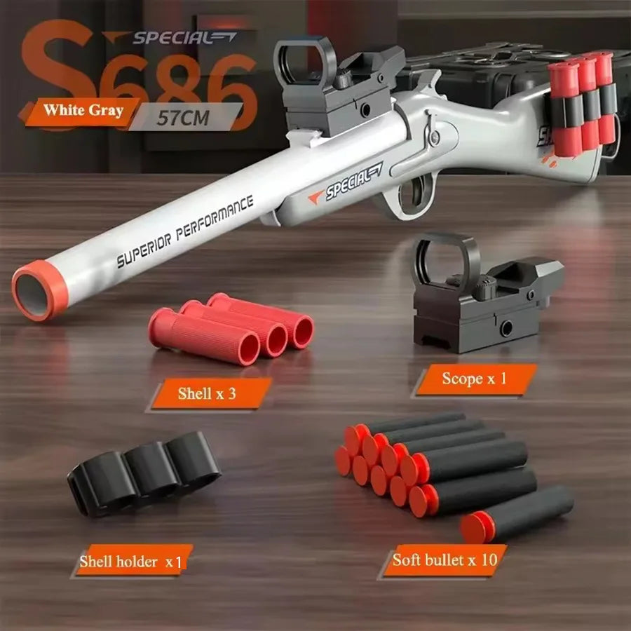 Mini Shell-Ejecting Toy Rifle with Soft Bullets