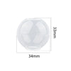 Clear geometric resin casting mold with dimensions 33mm by 34mm
