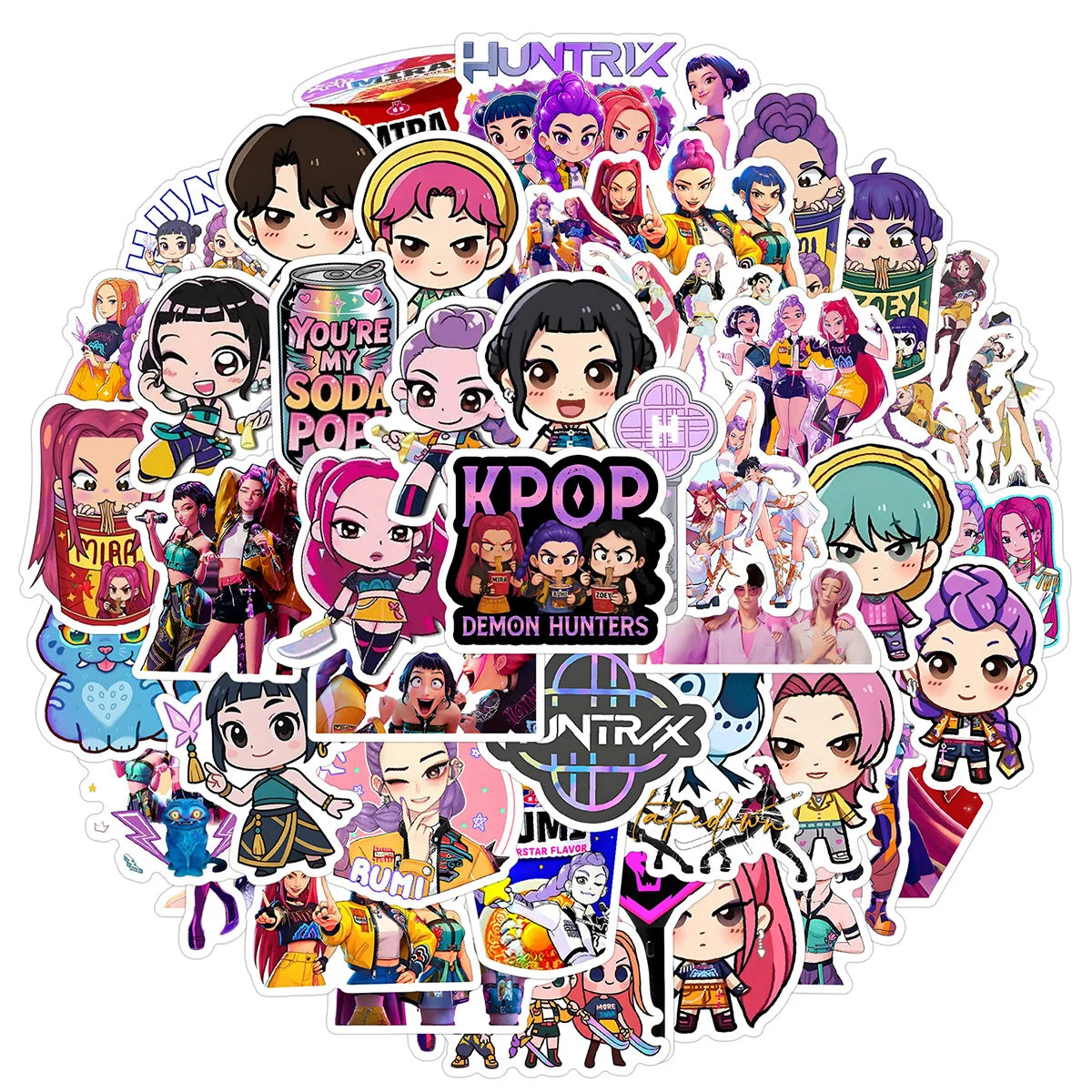 Cute Kawaii Cartoon Girl Sticker Pack (50-Piece)