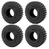 Quatre vues de roues en caoutchouc souples noires pour trucks monstres RC crawler