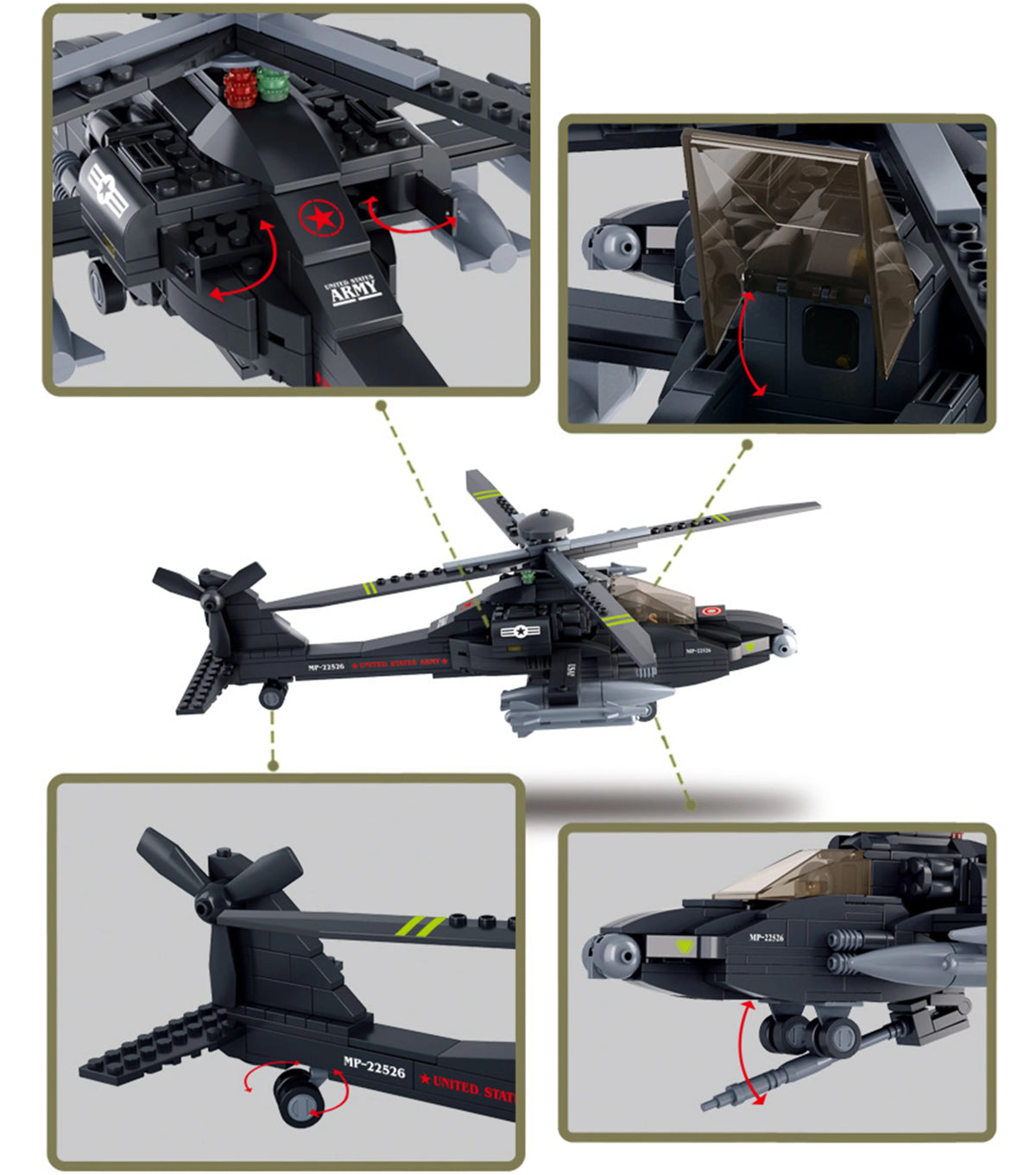 Military Hummer Tank Building Blocks Set
