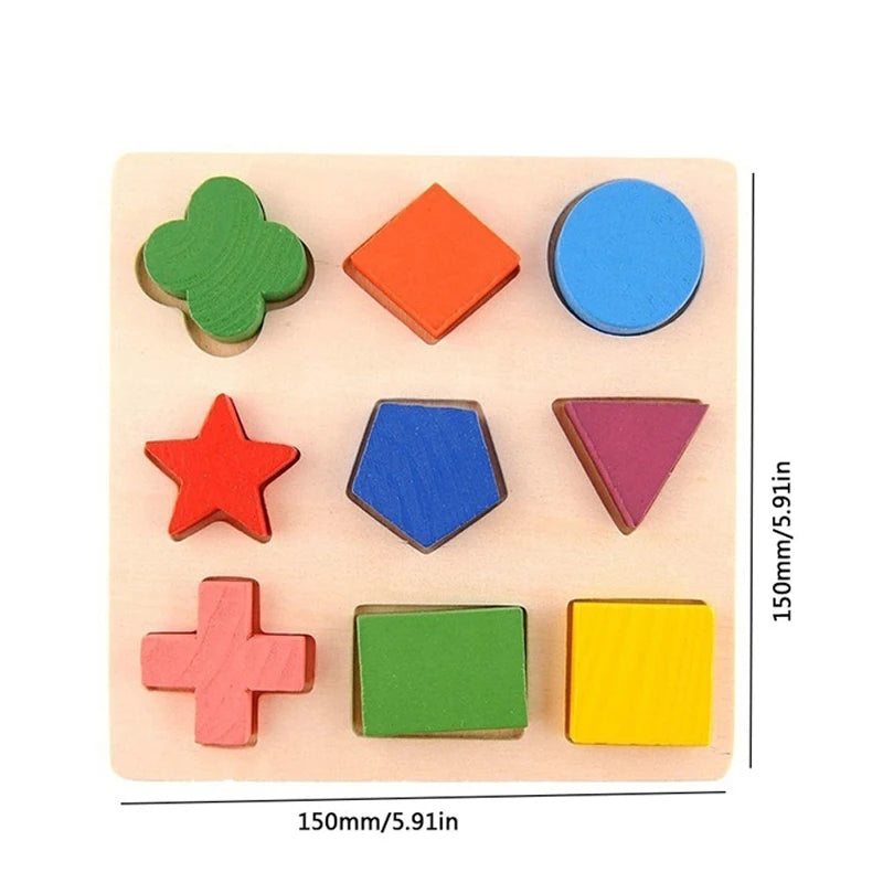 Wooden Geometric Shape Sorting Puzzle for Toddlers