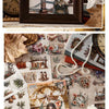 A collection of vintage lifestyle stickers featuring retro scenes and elegant female designs in a book format.