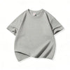 A light gray classic cotton crew neck t-shirt for kids shown flat lay.