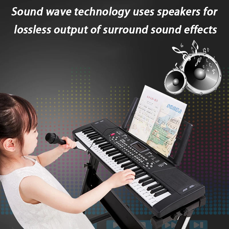 61-Key Portable Electronic Keyboard for Kids with Teaching Features