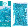 Bag of transparent pore blue resin rhinestones for crafts and DIY projects