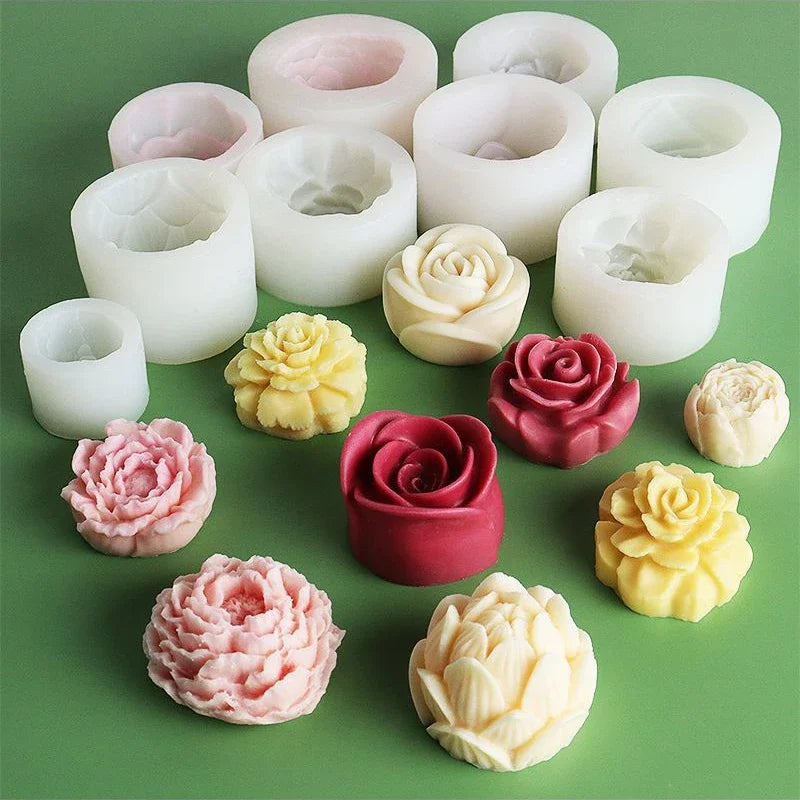 Rose & Peony Silicone Mold for Candle, Soap, and Resin Crafting