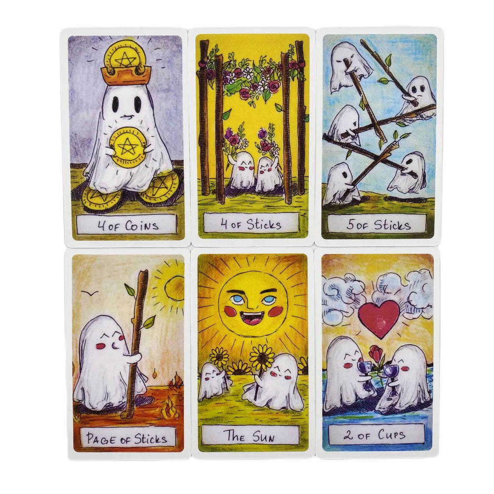 Cute Ghost Tarot Card Deck – 78 Card Divination Set for Fun & Reflection