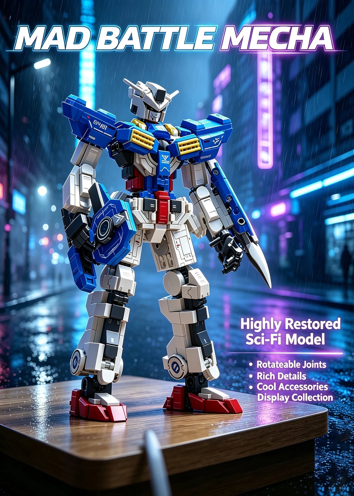 Mecha Robot Building Blocks Set - 648 Pieces, Poseable DIY Model Kit