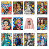 A collection of colorful iron-on heat transfer patches featuring various artistic and photographic designs.